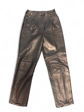 Vintage Black North Beach Leather Black Leather Pants